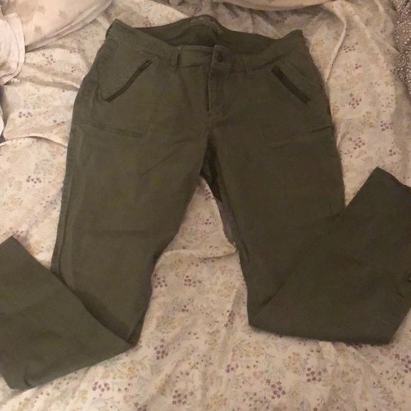 Pants - Army Green Pant with Zipper Detail
